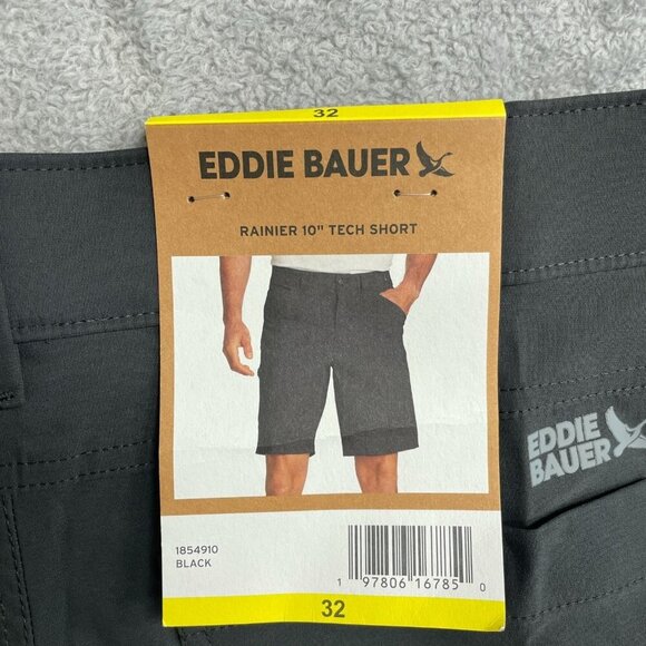 NEW Eddie Bauer Rainier 10” Tech Shorts Men’s 32 Cargo Outdoor Black - Picture 8 of 8